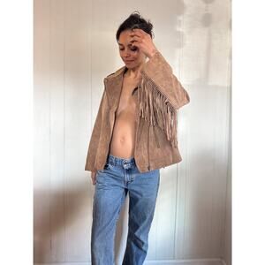 ASOS Leather Fringe Coat Women's Size 14